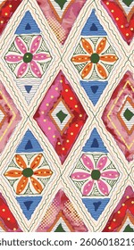 Watercolor Abstract  seamless pattern geometric design for fashion textiles, graphics, background