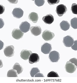 Abstrakte Wasserfarbe nahtlose Muster mit handgemalten, runden Formen, Flecken, Kreise, Blobs. Illustration für künstlerisches Design
