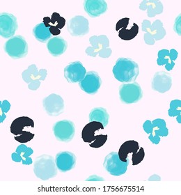 Abstrakte Wasserfarbe nahtlose Muster mit handgemalten, runden Formen, Flecken, Kreise, Blobs. Illustration für künstlerisches Design