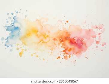 Watercolor abstract splash, spray. Color painting vector texture. Colorful background. 