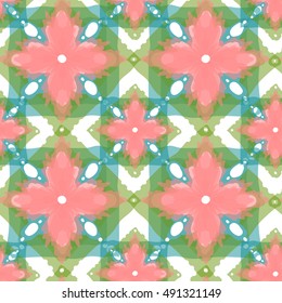 Watercolor abstract summer pattern