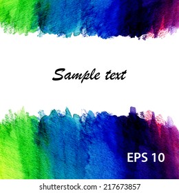 Watercolor abstract texture. Vector. Can be used for wallpaper, background, surface textures, pattern fills, pack, web page. Blobs, stain, paints blot. Backdrop with space for text.
