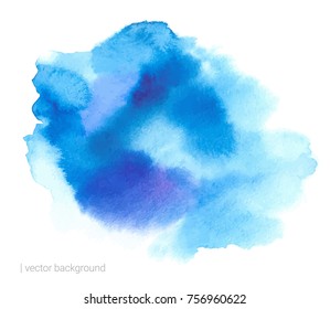 Watercolor abstract vector background, hand drawn watercolor stain