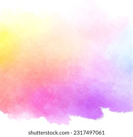 Abstrakter Vektorhintergrund mit Wasserfarbe. Atemberaubender Farbverlauf von lebhaften Farben, exquisite Tapeten, ein Gefühl von Licht und Wärme. Texturierte Kulisse, ein modernes und buntes Kunstdesign mit künstlerischer Unschärfe