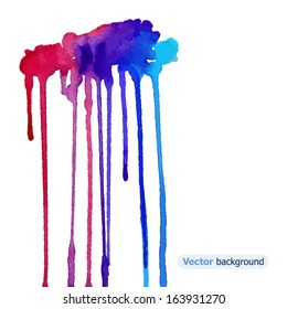 Watercolor abstraction. Rainy cloud. Vector illustration