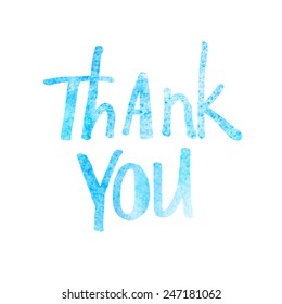 Watercolor abstrakt thank you lettering