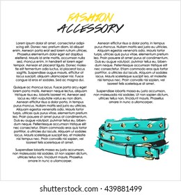 Watercolor accessory. Ladies belt. Vector.