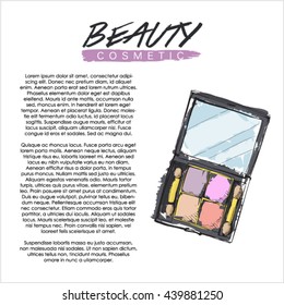 Watercolor accessory. Ladies cosmetic. Vector.