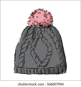 Watercolor accessory.Cap. Vector.
