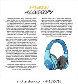 Watercolor accessory.Headphones. Vector.