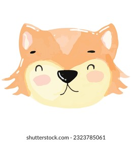 watercolor adorable fox animal isolated on white background. woodland animal design