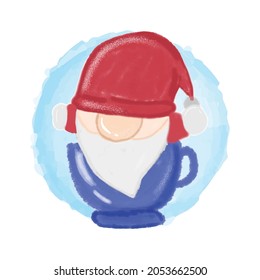 Watercolor adorable gnomes christmas concept