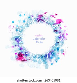 Watercolor advertisement vector circle frame