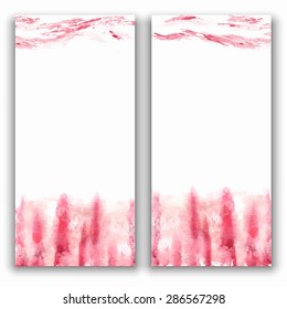 Watercolor advertisement vector posters with blank space for your text.