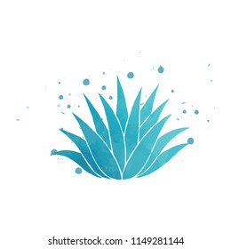 Watercolor Agave Plant Logo Illustration