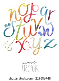 Watercolor Alphabet Vector