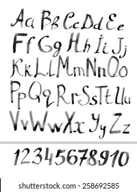 watercolor alphabet. Vector