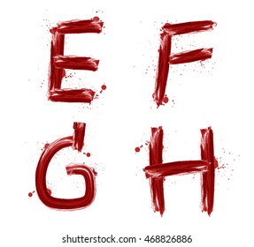 Watercolor alphabet Vector illustration ( E F G H )
