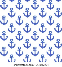 Watercolor anchor pattern for design wrapping paper, scrap booking, textiles, sites