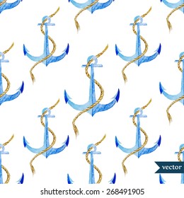 watercolor, anchor, pattern, wallpaper, background, vector