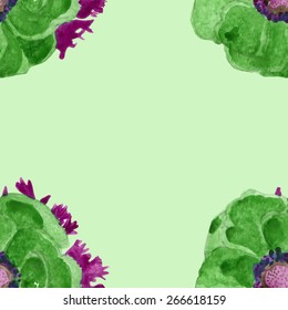 watercolor anemone seamless pattern.hand drawn.vector eps 8.