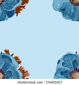 watercolor anemone seamless pattern.hand drawn.vector eps 8.