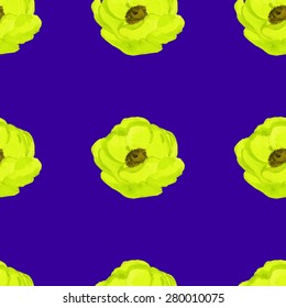 watercolor anemone seamless pattern.hand drawn.vector eps 8.