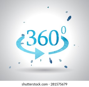 watercolor Angle 360 degrees sign icon
