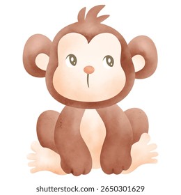Watercolor animal Illustration Set. Vector Watercolor jungle animals. Illustration, template, design elements for greeting cards, invitation, Vector colorful cartoon illustration clipart set