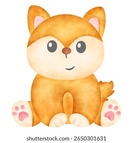 Watercolor animal Illustration Set. Vector Watercolor jungle animals. Illustration, template, design elements for greeting cards, invitation, Vector colorful cartoon illustration clipart set