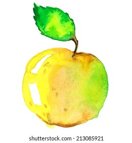 watercolor apple