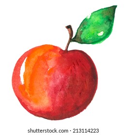 watercolor apple