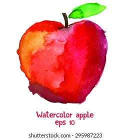 Watercolor apple. 
