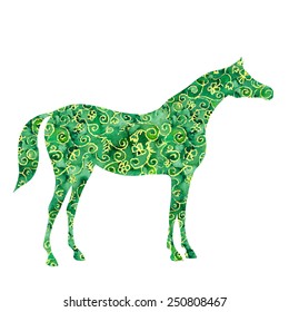 Watercolor arabian horse. Vector