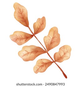 Watercolor Art of Autumn Leaf with Delicate Details