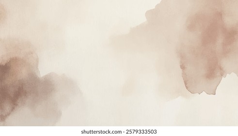 Watercolor art background. brown khaki and beige watercolor backdrop empty space for text, banner, presentation or product display graphic design