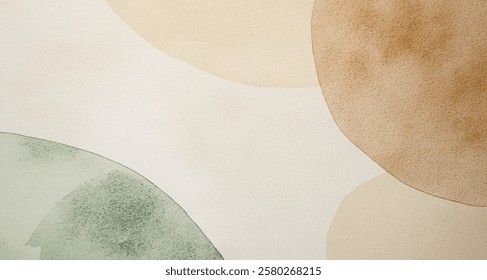 Watercolor art background. brown and khaki green watercolor backdrop empty space for text, banner, presentation or product display graphic design