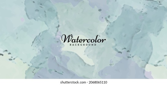 Watercolor art background vector. Abstract blue pastel watercolor background