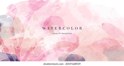 Watercolor art background vector. Wallpaper design with paint brush watercolor Illustration for prints, wall art, cover and invitation cards.