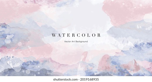 Watercolor art background vector. Wallpaper design with paint brush watercolor Illustration for prints, wall art, cover and invitation cards.