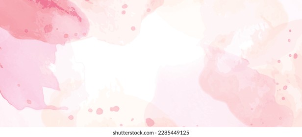 Vector de fondo de arte acuarela. Diseño de papel tapiz con pincel de pintura, rosa, naranja, rojo, trazo de pincel, pastel. Ilustración abstracta de impresiones, arte mural, portada y tarjetas de invitación, banner.