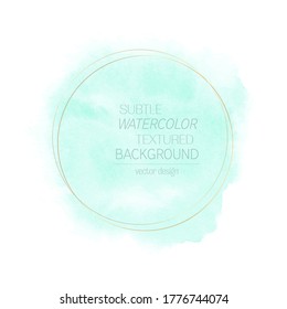Watercolor art mint paint background - Vector. Perfect art abstract design for logo, sale banner or postcard.