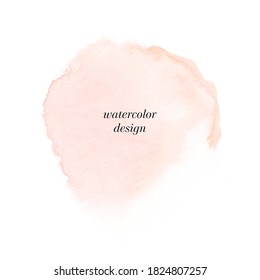 Watercolor art peach cloud paint background vector. Logo design.