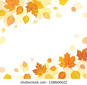 Watercolor autumn abstract background. Autumn image with  golden leaves. Template for your design, flyer, card, banner and poster. Vector illustration