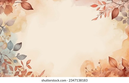 watercolor autumn background, texture, pattern. orange, yellow, red leaves. for design