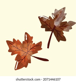 Watercolor Autumn Decoration. Watercolor autumn objects collection including cloud with sweater, scarf, hot chocolate, oak leaf, candle, socks, diary and berries