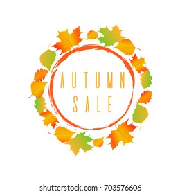 Watercolor autumn foliage vector sale banner