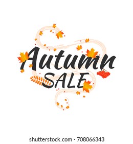Watercolor autumn foliage vector sale banner 
