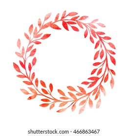 Watercolor autumn frame. Wreath made of hand drawn leaves. Endless texture can be used for printing onto fabric and paper or scrap booking. Vector illustration EPS10