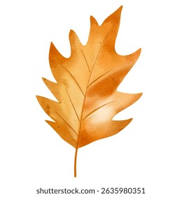 Watercolor autumn leaf. Hand painted fall foliage element for seasonal design, posters, cards or invitations